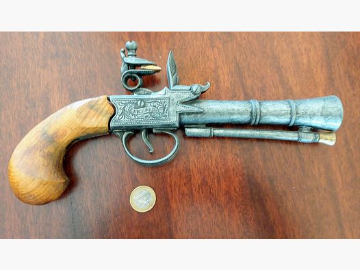 Replica Steinschlosspistole „Blunderbluss Tromblon“ – Piraten Deko – defekt