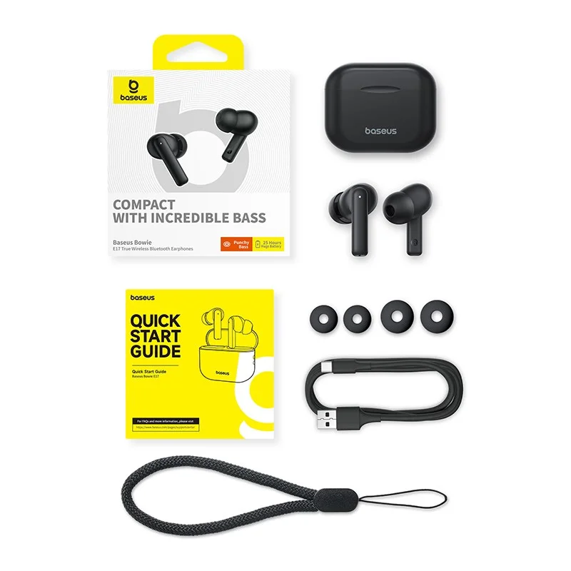 Kabellose Kopfhörer Baseus Bowie E17 (schwarz), Bild 18 von 18