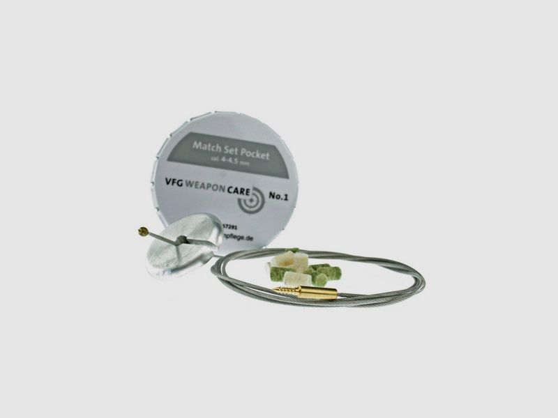 VFG Match-Set Pocket 4-4.5mm Dose m.Stahlseil+Laufreiniger Reinigungszubehör für Waffen