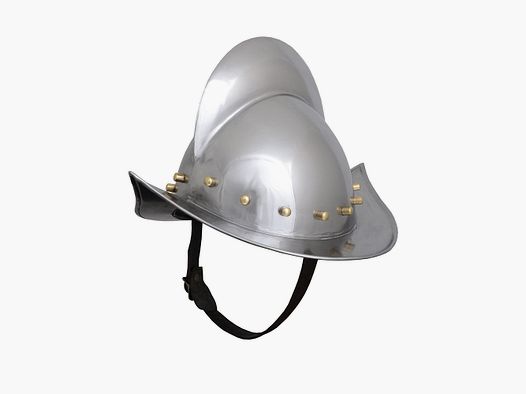 Niemiecka hełm morion z mosiężnymi elementami