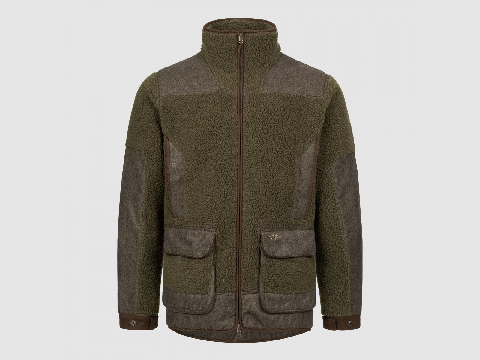 Blaser Herren Sherpa Fleece Jacke dunkel oliv