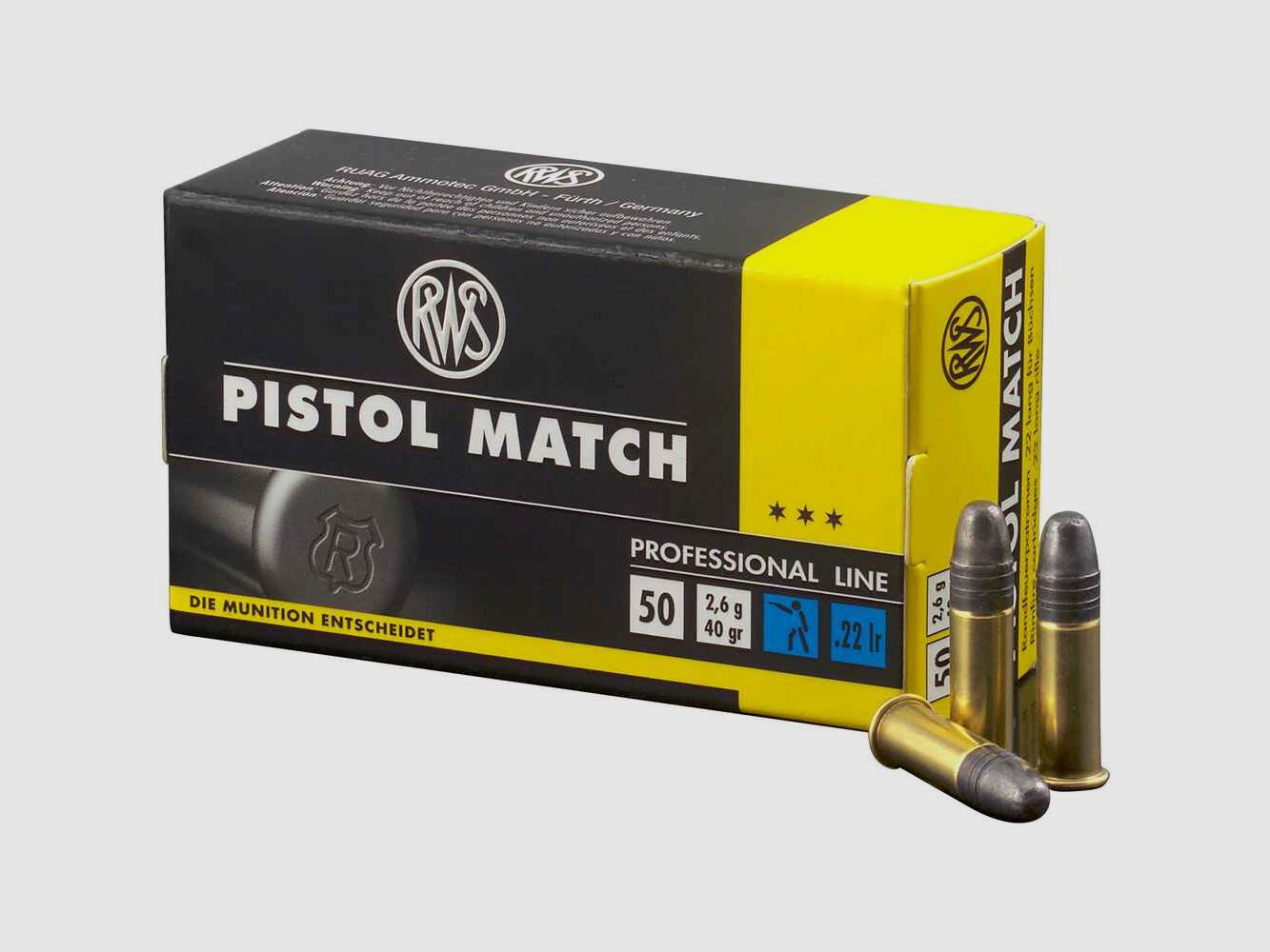 .22 lfB. Pistol Match 2,6g/40grs. RWS