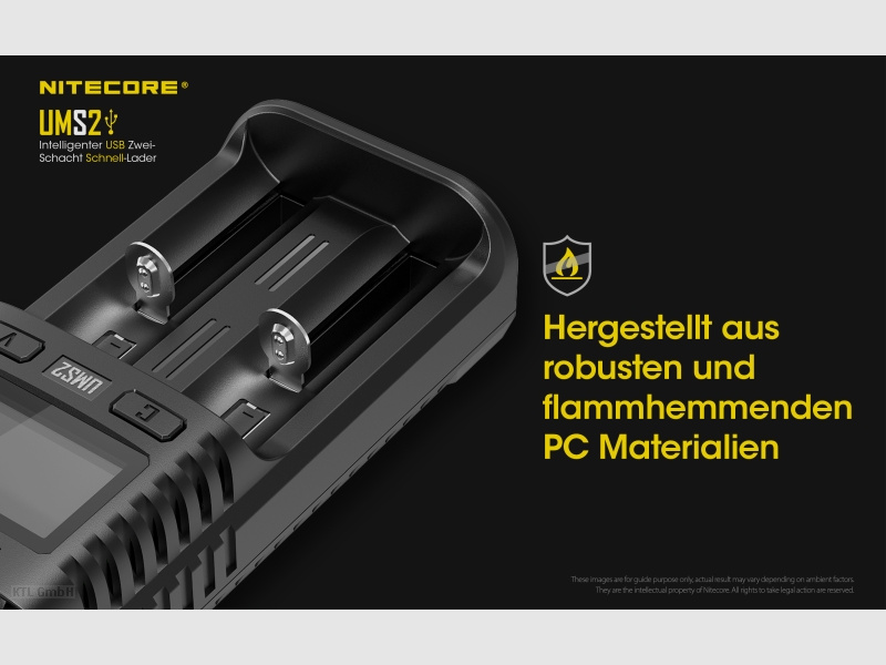 Nitecore UMS2 USB Schnell Ladegerät