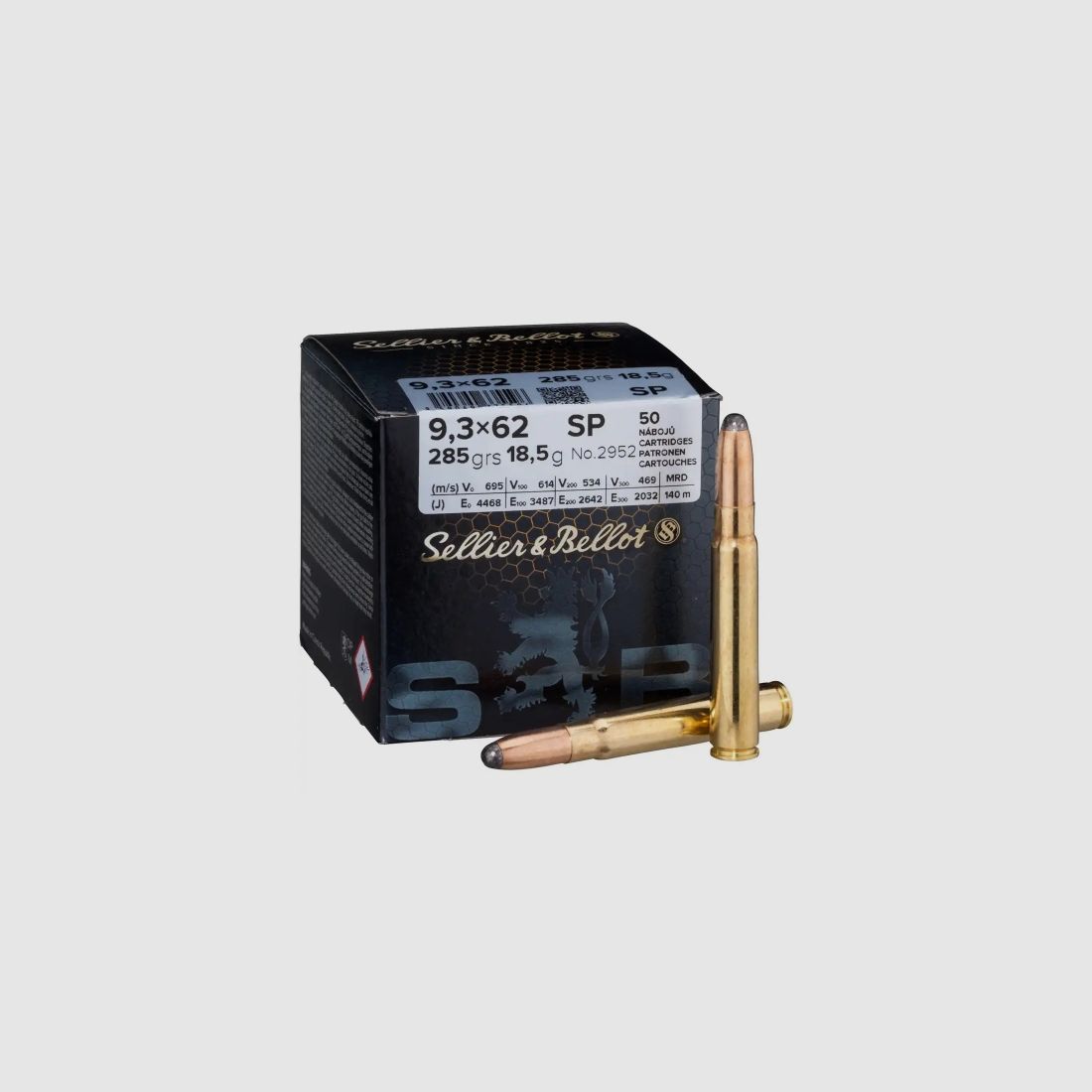 Sellier & Bellot 9,3x62 285GR SP 50 patronen