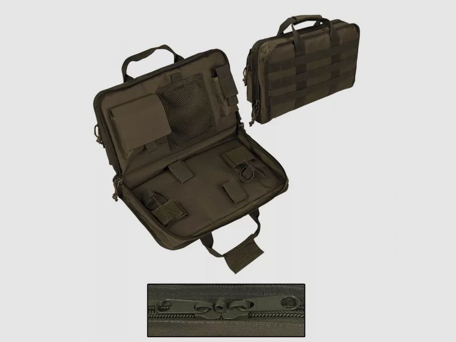 <Tactical Pistol Case, lockable, Large (40cm), Black