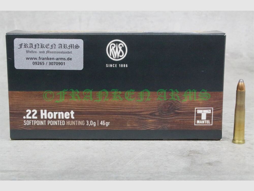 RWS Teilmantel SP .22 Hornet. 46gr. 3,0g 20 Stück Staffelpreise