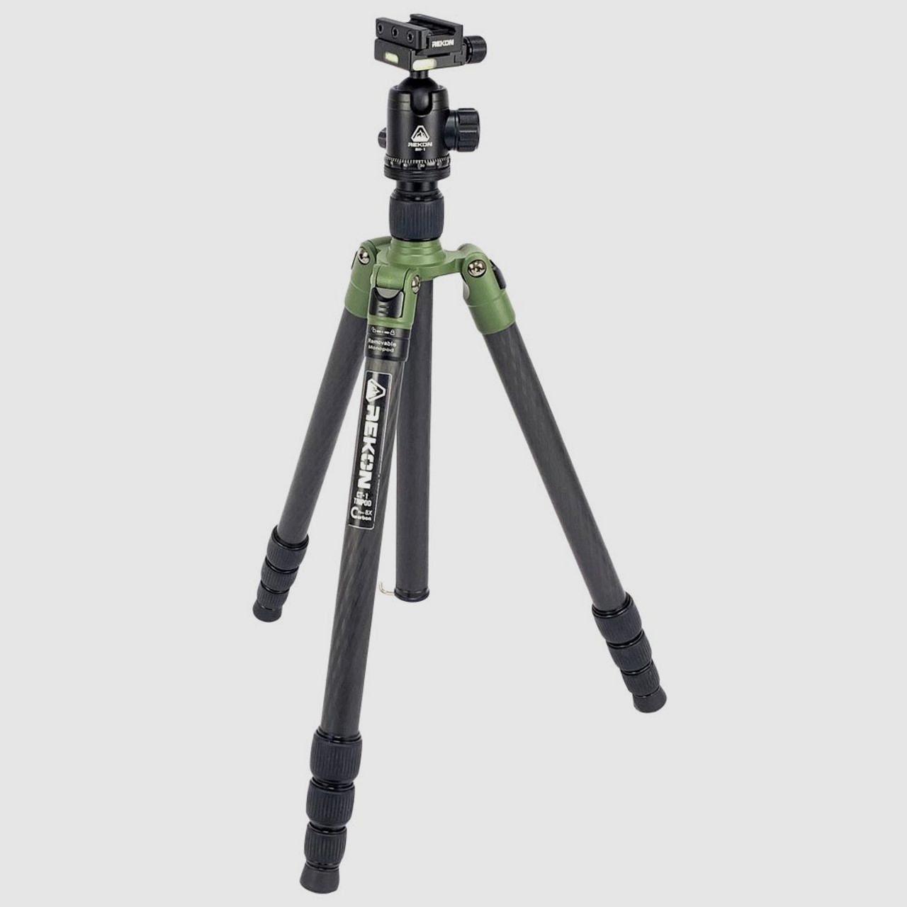 REKON CT-1 Zielstock Carbon Kohlefaser Stativ BH1 Kugelkopf RTA1 Picatinny zu Arca-Schweizer Halterung HOG Sattelhalterung Tripod