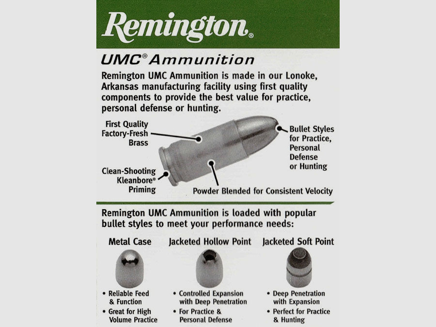UMC (Remington) 147grs Full Metal Jacket Subsonico