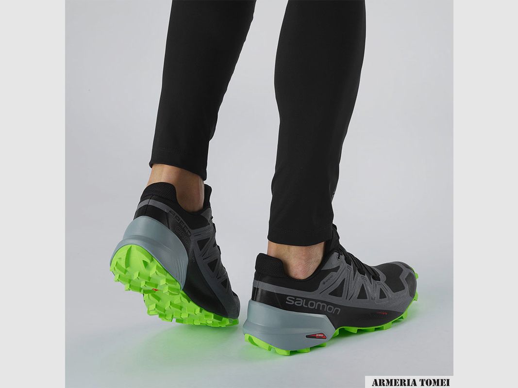 SALOMON – MEN – SPEEDCROSS 5 GTX Black / Quiet Shade / Green Gecko, image 6 of 6