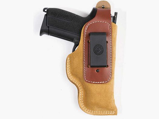 Holster in pelle morbida interno IA3 marrone chiaro – AMBIDESTRO