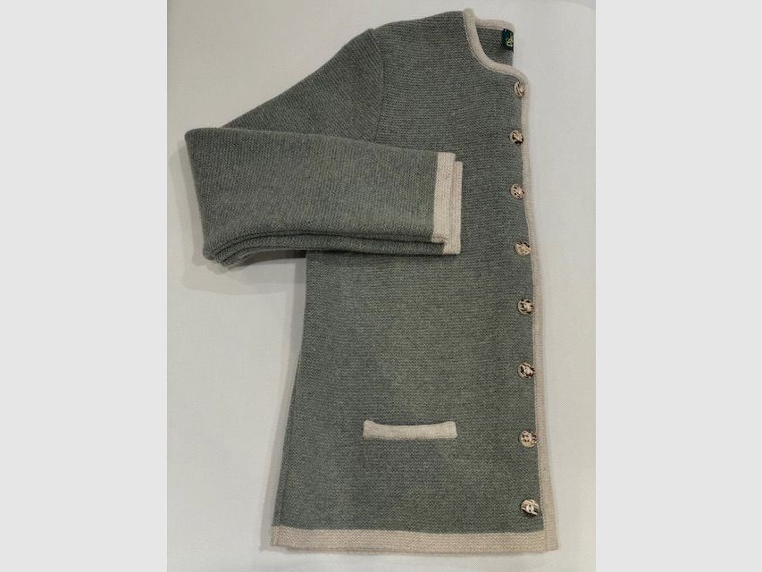 Gilet classique pour femme en laine mérinos vert sauge/crème