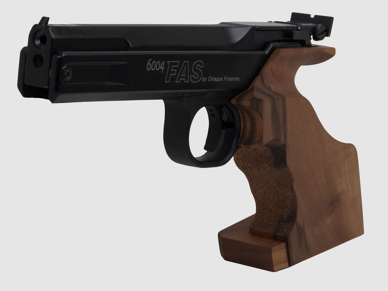 Matchpistole Chiappa FAS 6004 Match 7,5 Zoll LauflĂ¤nge langer Holzgriff Kaliber 4,5 mm (P18)