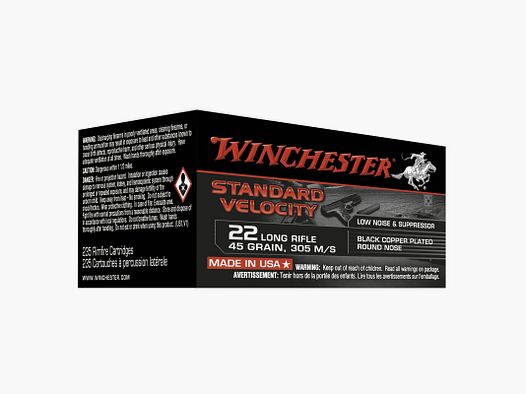BOX MIT 235 PATRONEN WINCHESTER 22LR STD VELOCITY BLACK CPRN 45G
