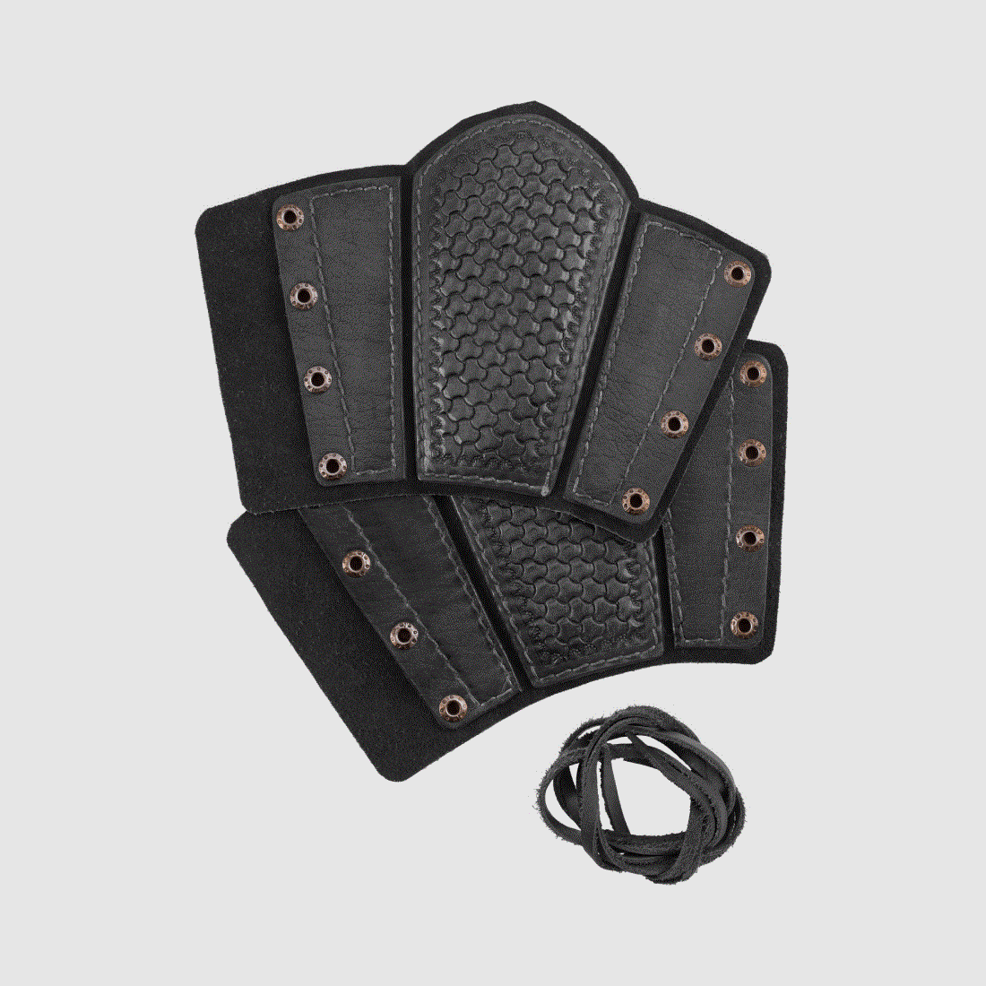 Ulfberth Armschützer aus Leder mit Prägung und Wildleder, Paar, versch. Farben