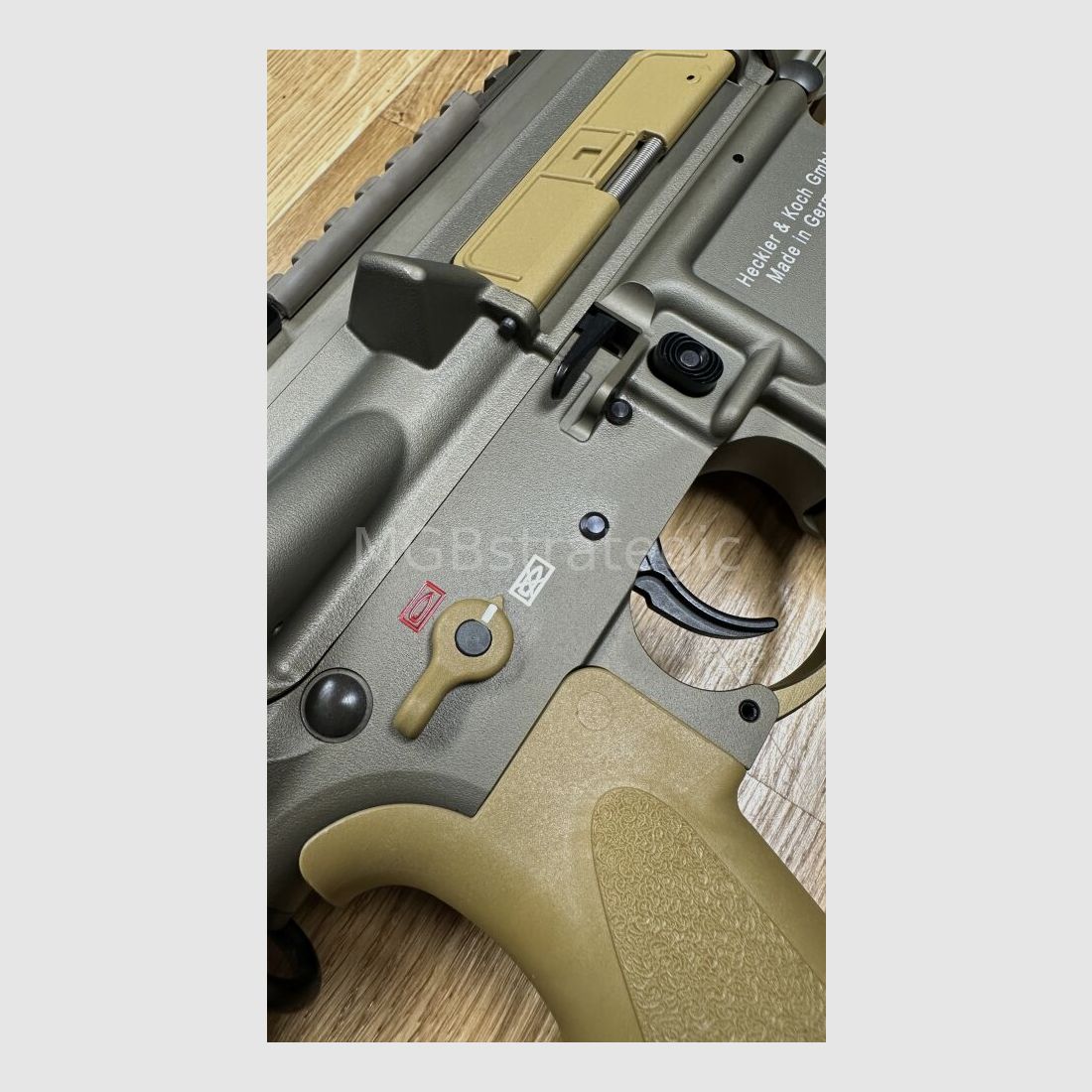 Heckler & Koch MR223 A3 Slim-Line 11" barrel - semi-automatic rifle .223Rem including ASE UTRA Dual 556-Short-QM2 Gen2 Cerakote FDE silencer - civilian version HK416 / G95K / G38 / with upgrades