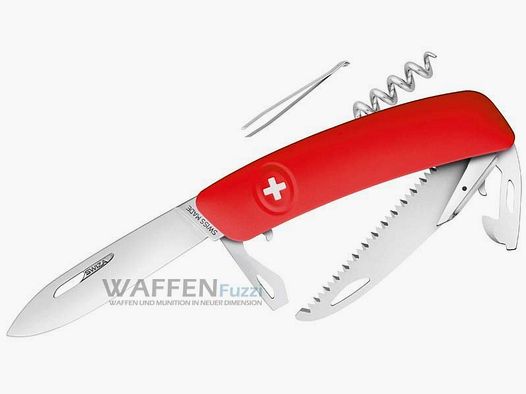 Cuchillo de bolsillo SWIZA D05 acero 440 mango rojo antideslizante sierra y otras 10 funciones