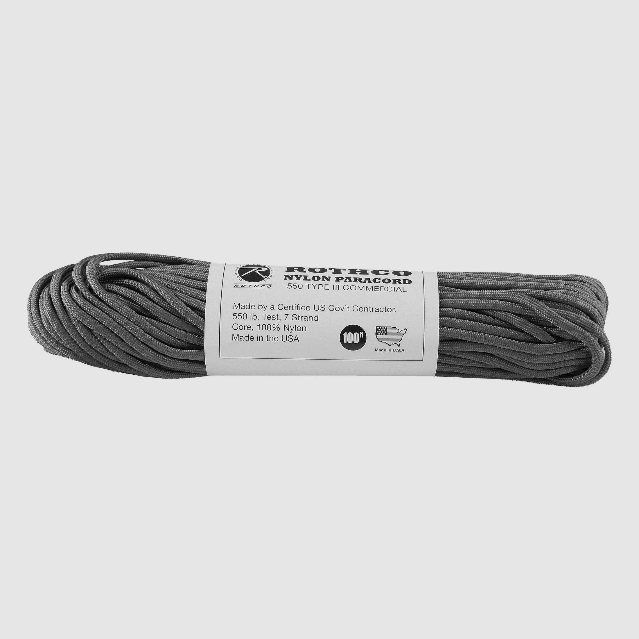 Rothco Rothco Fallschirmleine Nylon Type III 550 LB grau