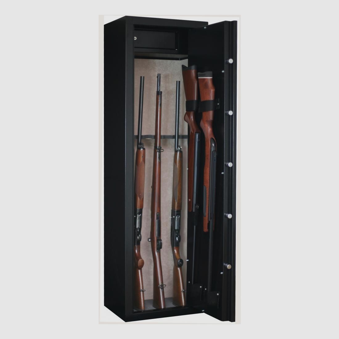10 Waffen: 8 Waffen mit Zielfernrohr + 2 in der Tür – Innentresor, Bild 1 von 2