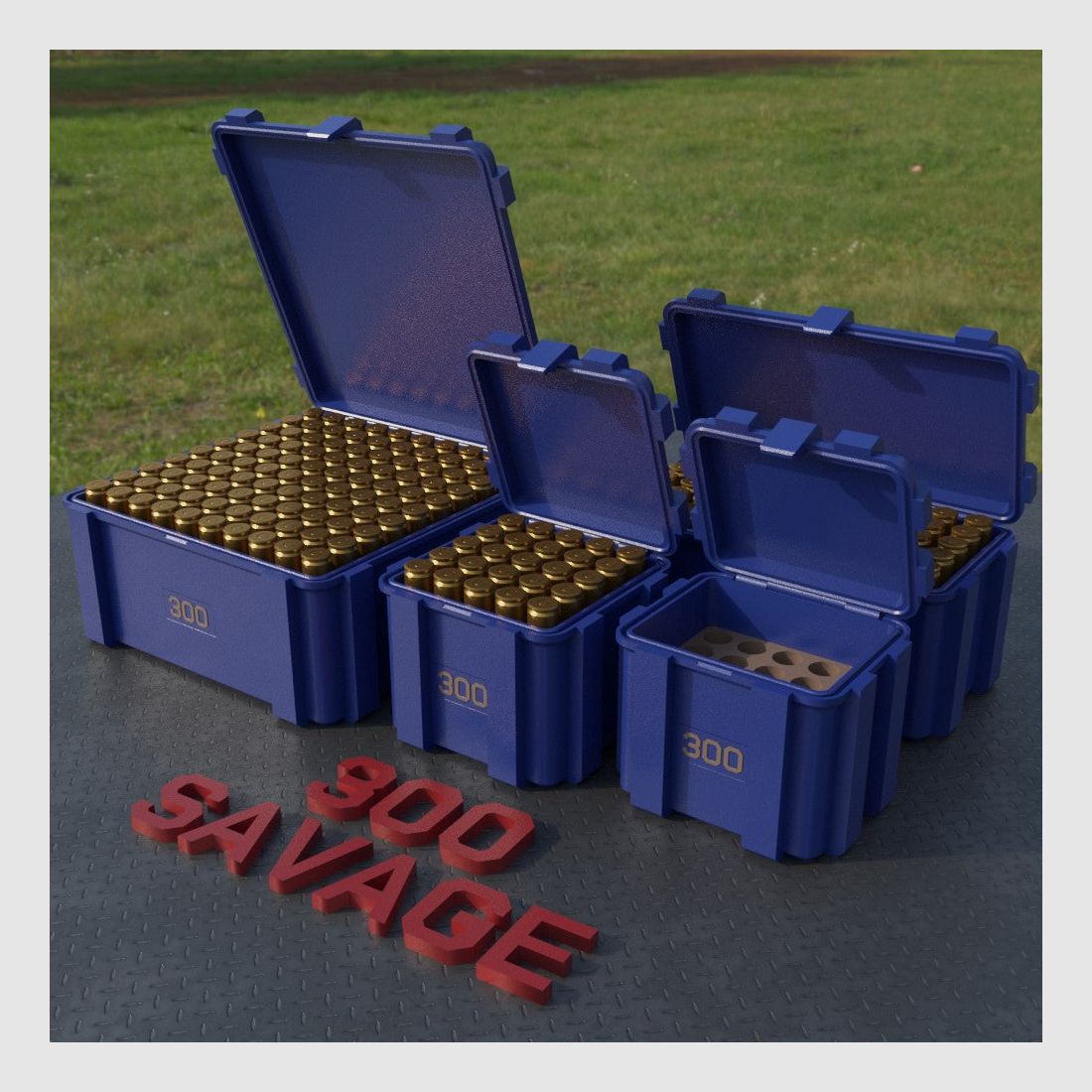 Filamelt Munitionsbox / Ammo Box .300 Savage – Patronenbox ‘Klappdeckel’ – 20 / 25 / 50 / 100 Runden