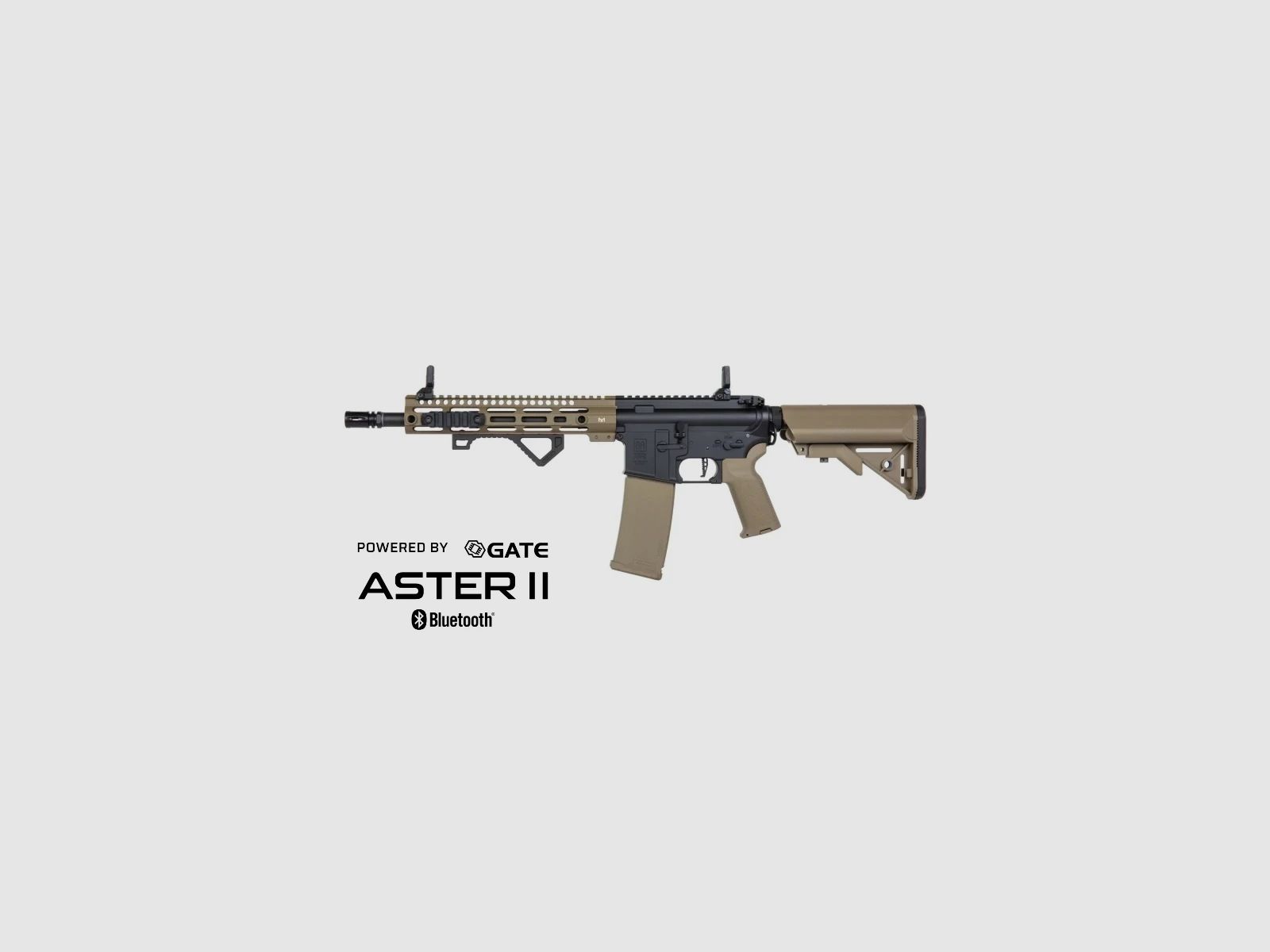 SA M4 Carbine M-LOK (SA-P20 PRIME™ Aster II ETU BLDC™) Rifle Airsoft Libre a partir de 18 - Negro/Tan -F-