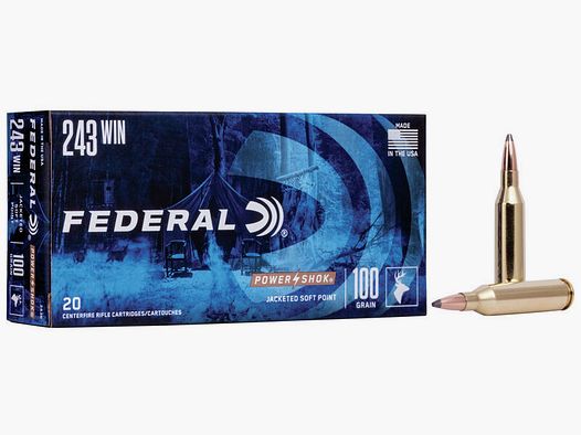 Munition métallique FEDERAL Power-Shok – 243 Win. – 100 grains – SP