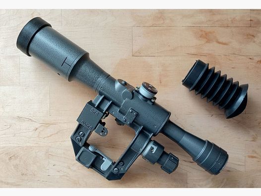 Offre d’échange : 6x36-1 russe NPZ PO avec pince universelle pour rail latéral AK et SVD / très bon état / éclairage fonctionne // lunette Optik AKM AK74 AK-100 / Saiga / Tigr / PSL