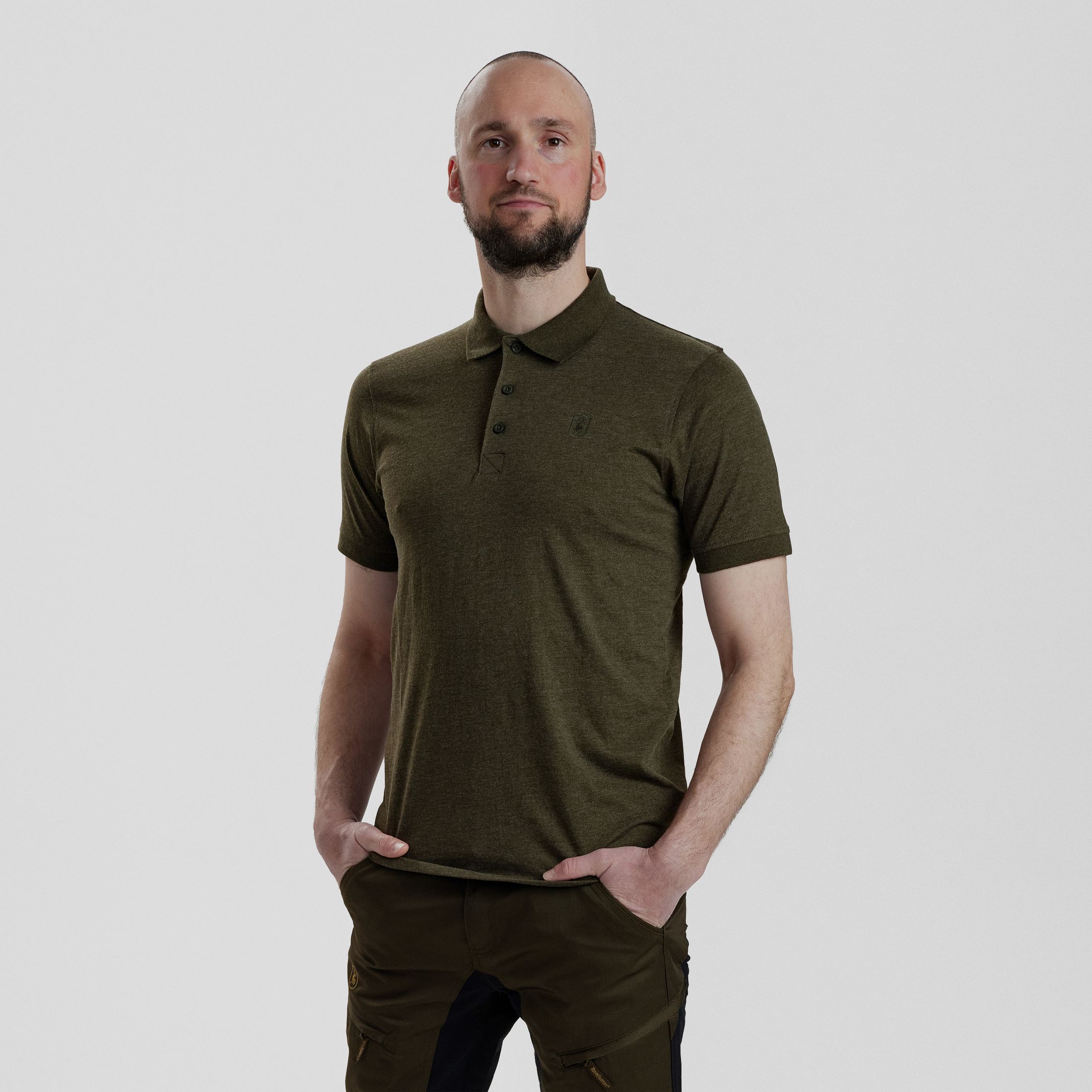 Gunnar Polo Hemd - Adventure Green Melange – Größe: 2XL