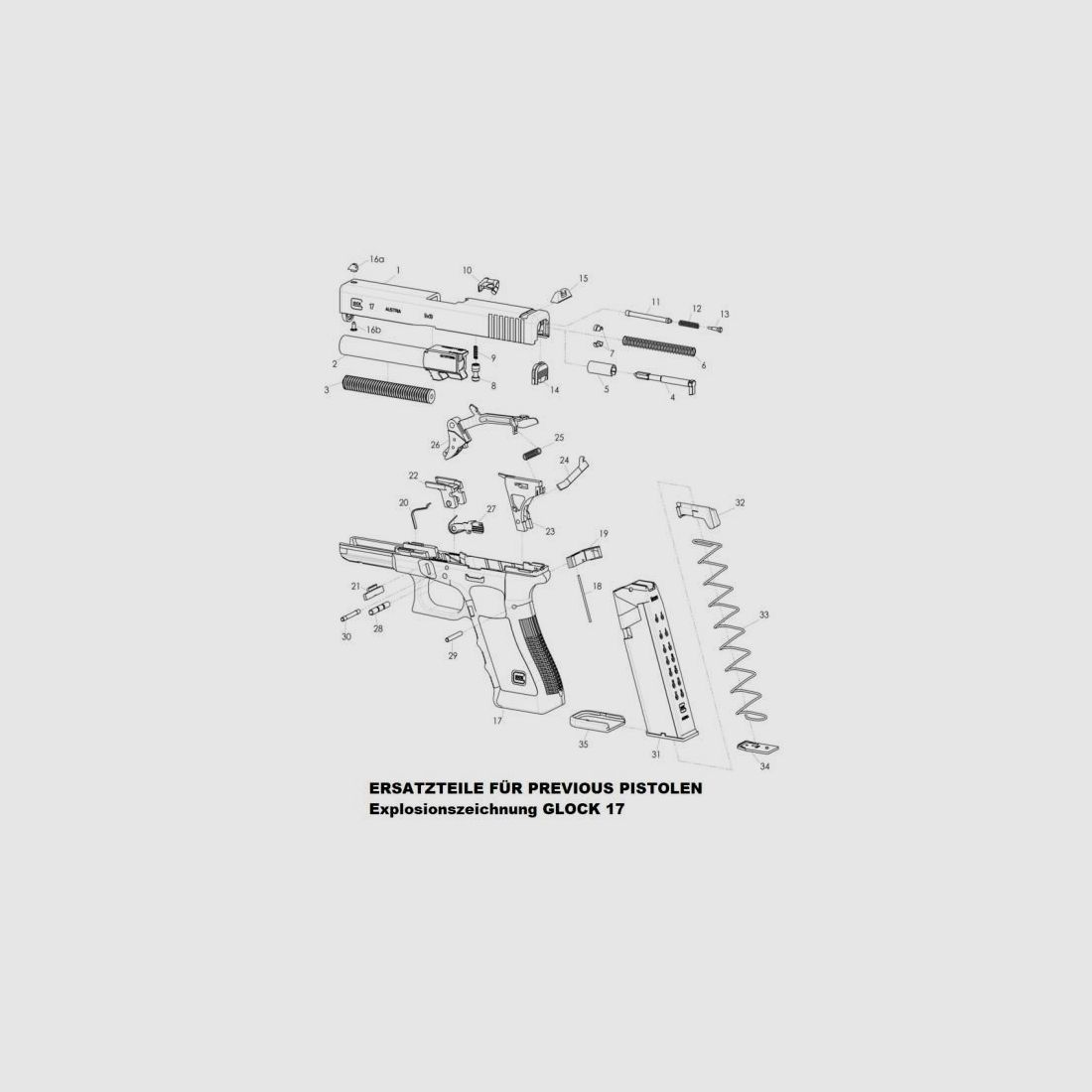 GLOCK Tuning/Ersatzteil f. Pistole Auszieher #10 Gen3/4 f. 17,19,25,26,28,34