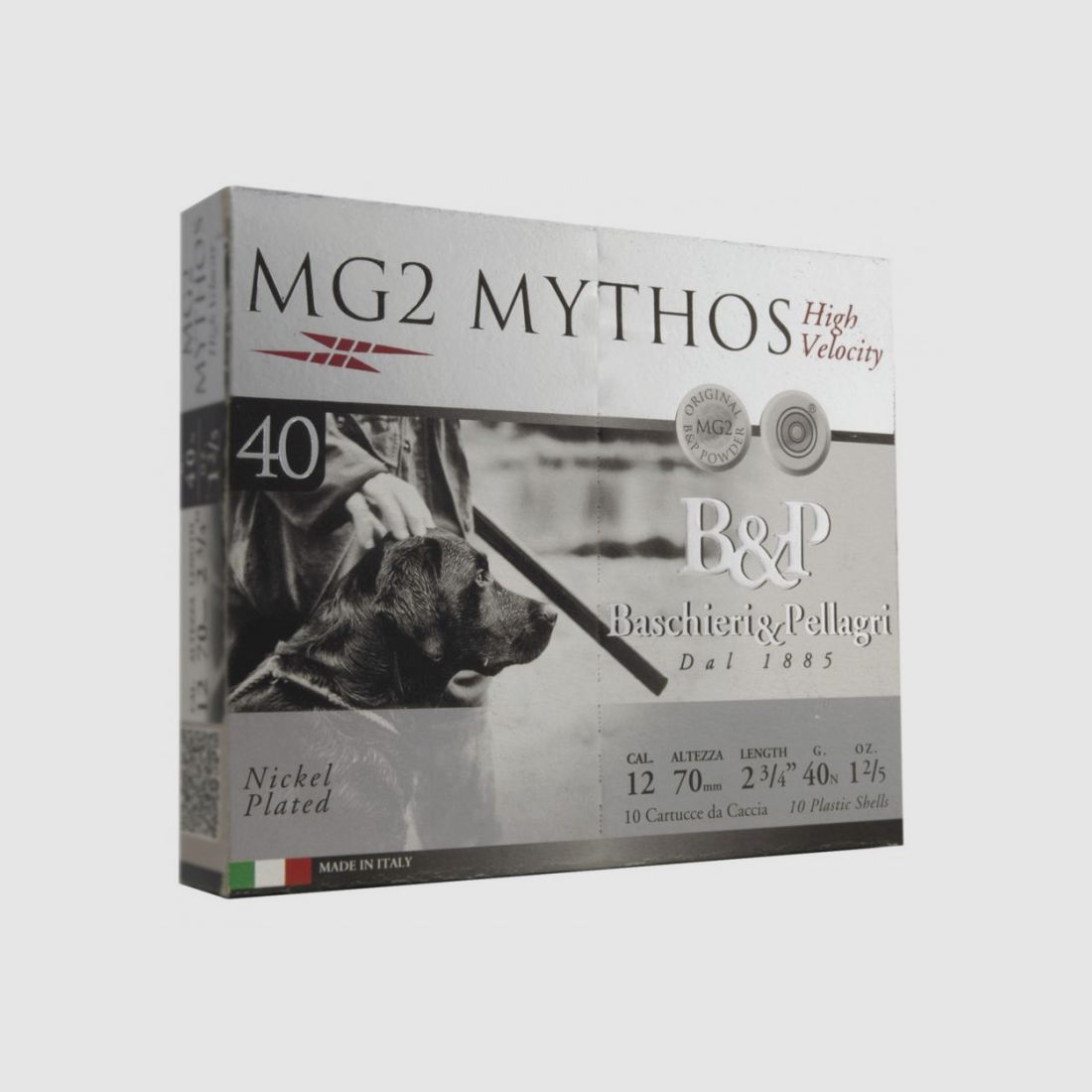 BOITE DE 10 CARTOUCHES B&P MG2 MYTHOS 40 HV CALIBRE 12 - 40G - PB 7
