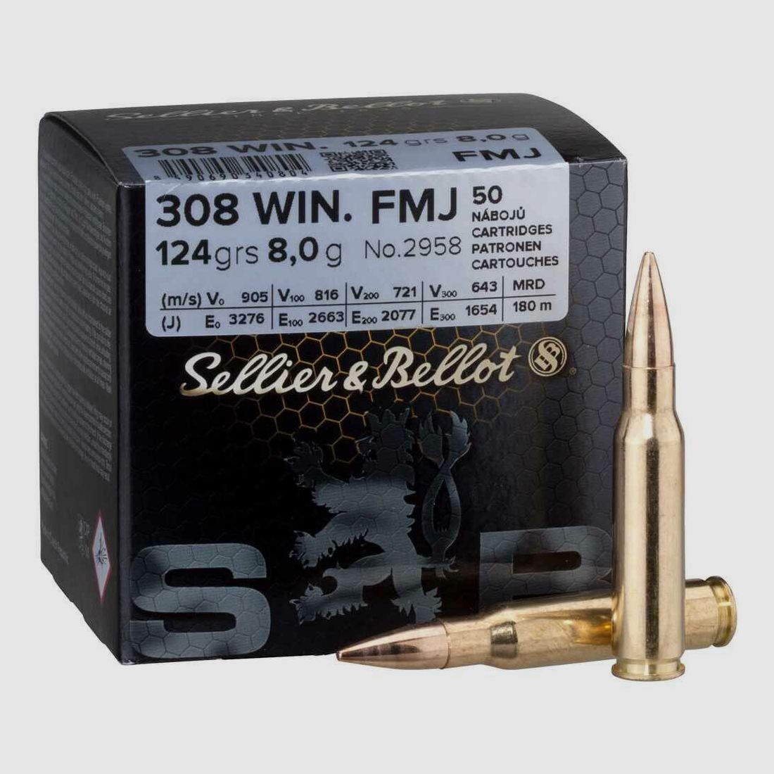 Sellier & Bellot S&B FMJ 124 grs - 50 pièces
