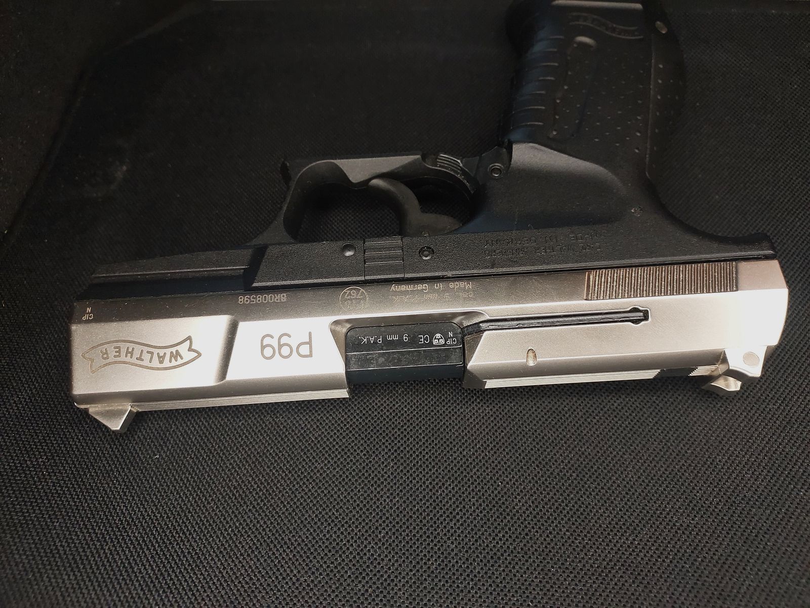 Pistolet d'alarme Walther P99 9mm P.A.K. bicolore Nickel (PTB 762) P 99