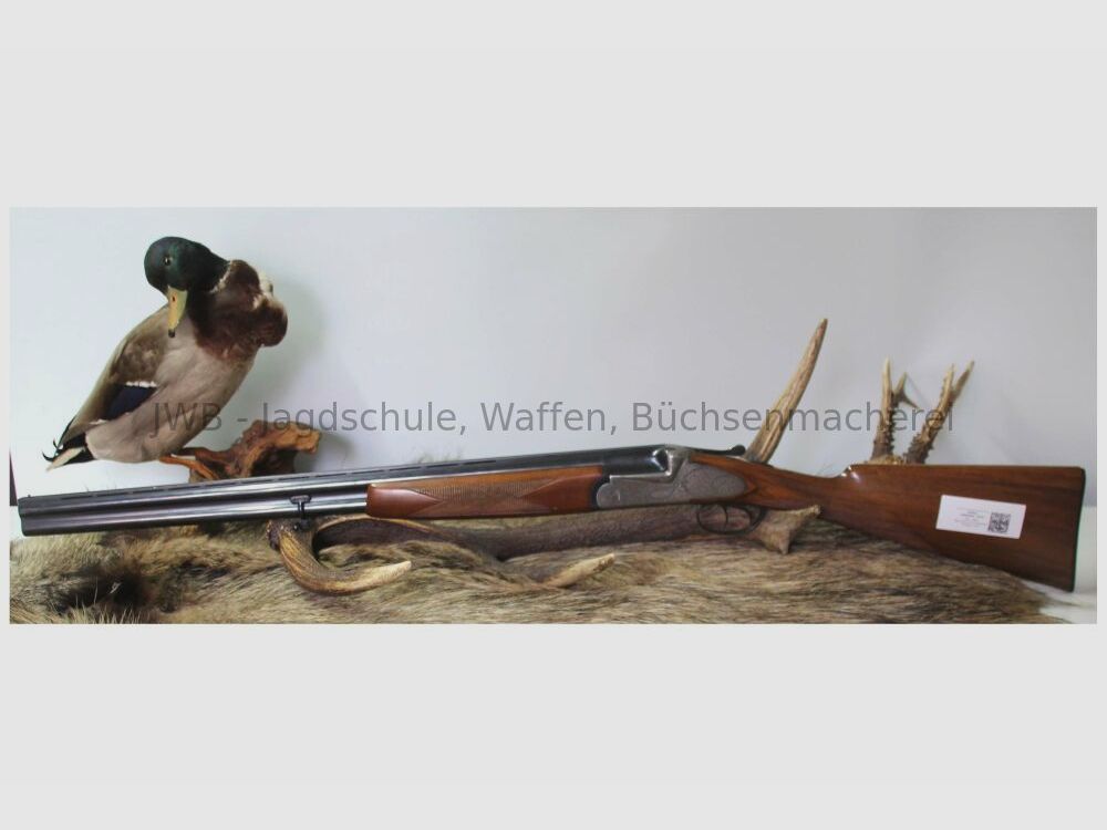 Kettner Bockdoppelflinte mit langen Seitenplatten und englischer Schäftung 16/70