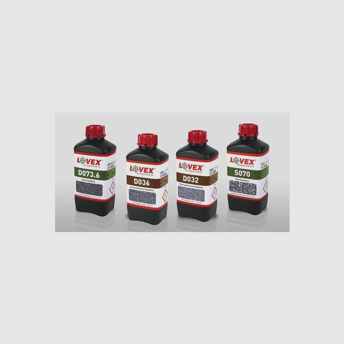 NC Pulver von verschiedenen Herstellern.