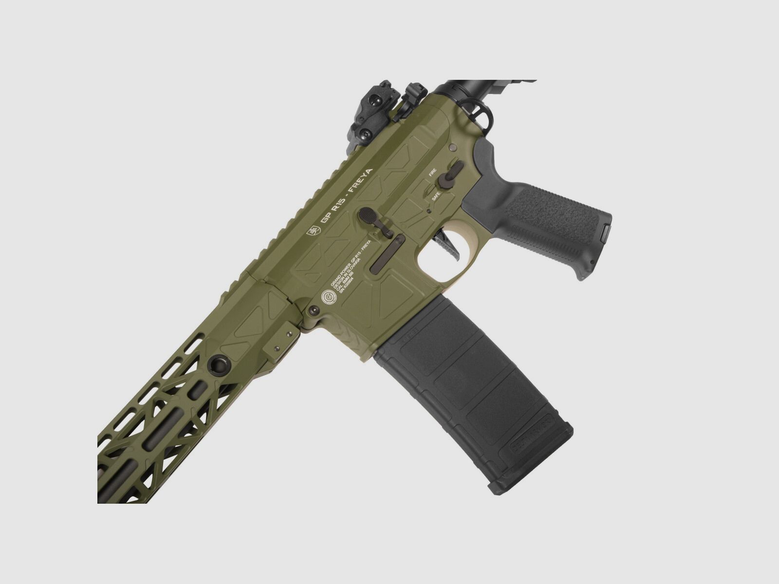 GP R15 FREYA 13" CNC Mlok FREYA ALPHA S-AEG Olive Libre à partir de 18 ans | Delta Armory