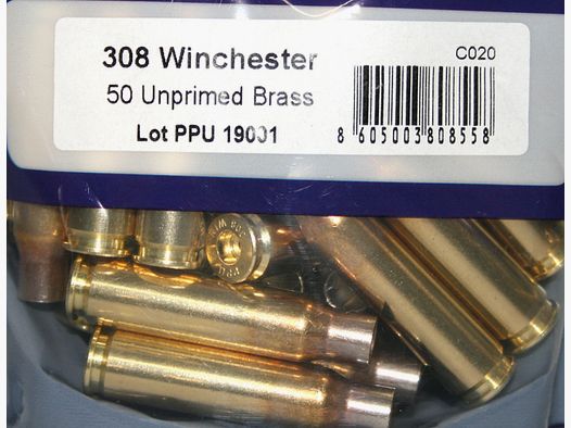 50 Stück > NEUE PPU/PrviPartizan Langwaffenhülsen .308 Win. | Boxerzündung Unprimed Brass NEU #C020