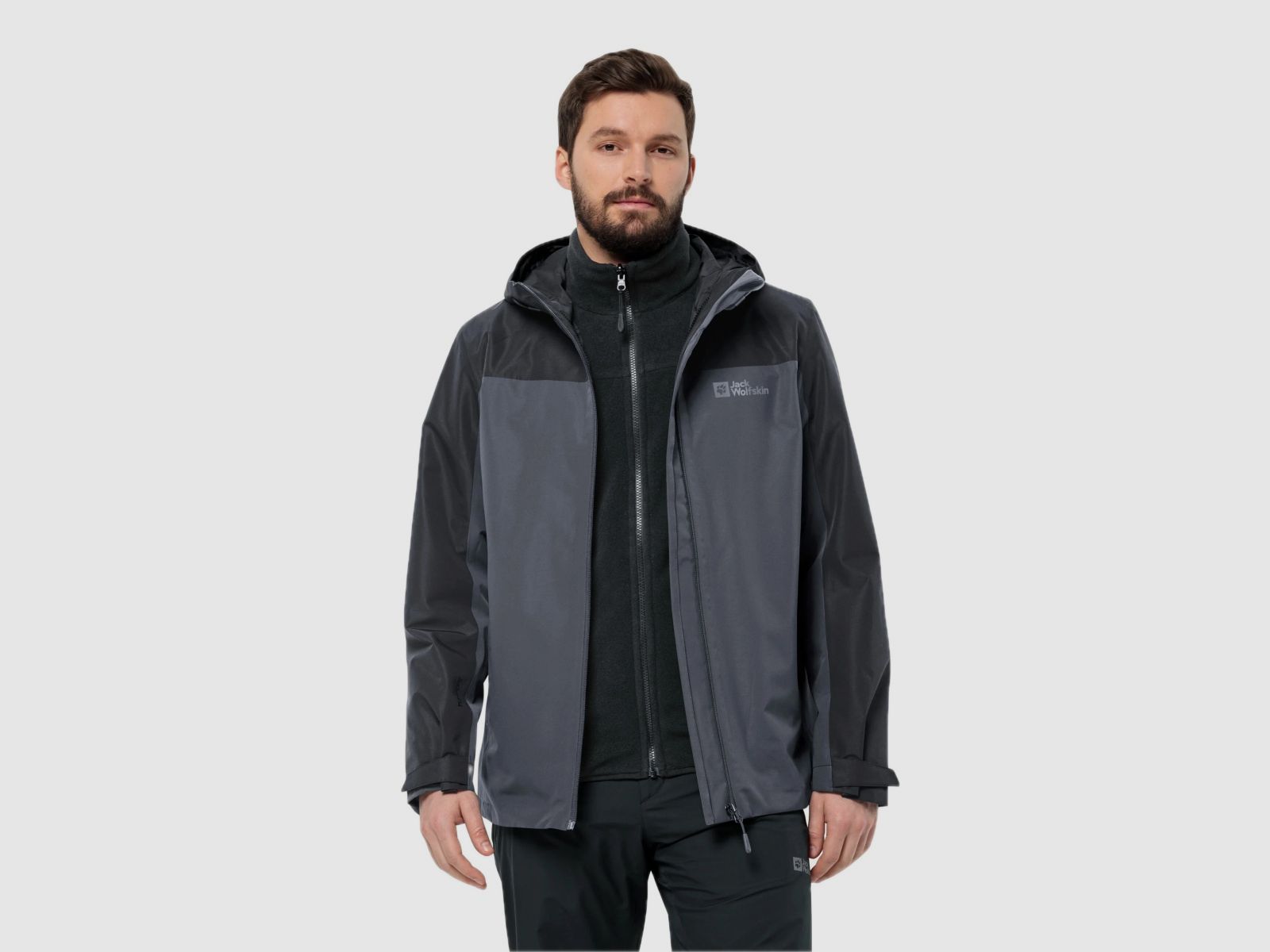 JACK WOLFSKIN Taubenberg 3in1 Giacca M Phantom