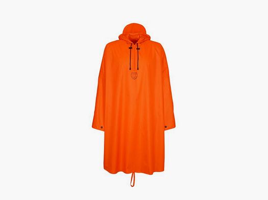 Poncho de pluie Hubertus avec capuche - orange fluo