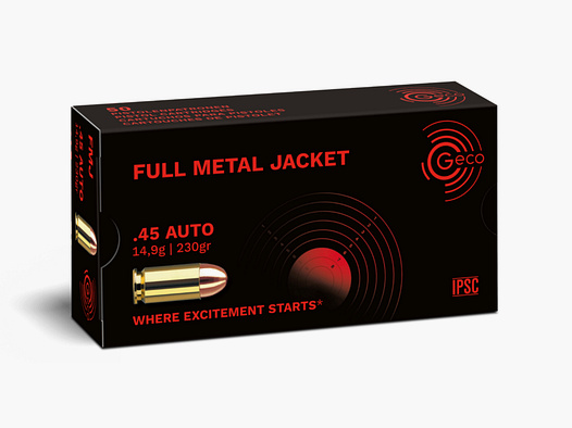 Geco 2317714 .45 ACP Full Metal Jacket 14,9g 230grs. Munición para pistolas