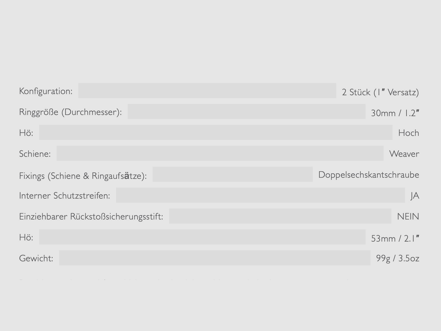 HAWKE 22126 Ringmontage 30 mm Weaver Hoch 1 Zoll Versatzgröße
