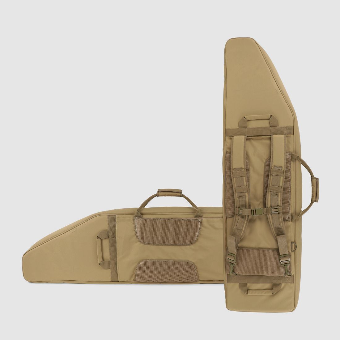 Borsa per armi invernale Olympic 130 cm – Laser-Cut MOLLE, Shockcord, sistema di trasporto zaino, nylon 1000D (Dune)