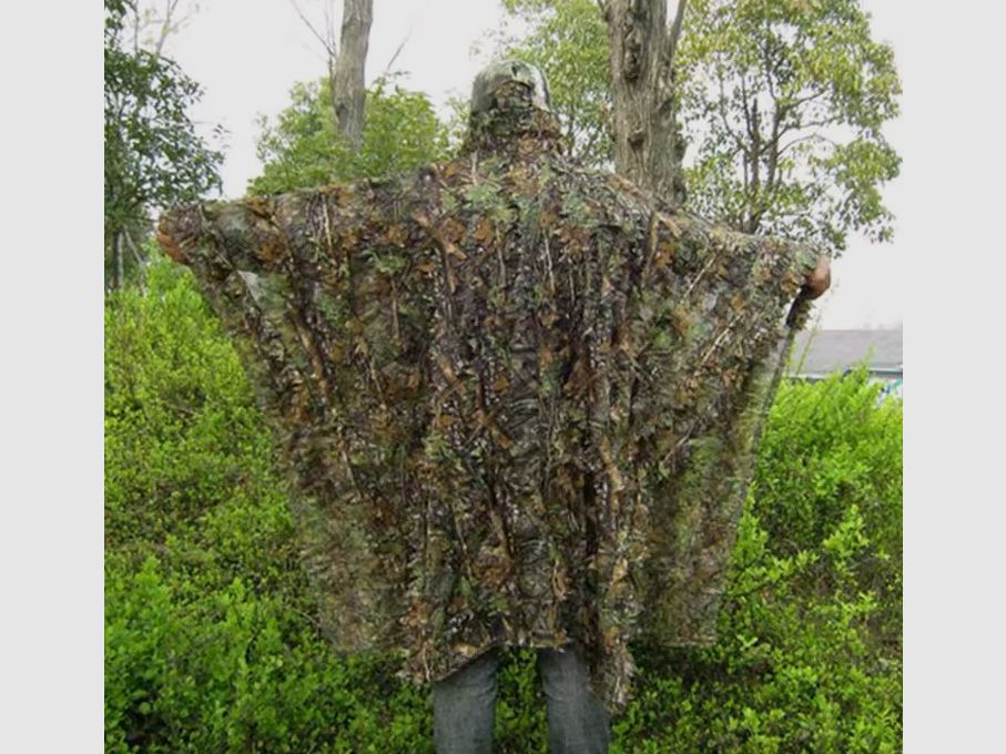 tarnpomcho waldtarnblatt Muster Tarnumhang Tarnjacke Tarnung Airsoft Softair Sniper Paintball Kleidung