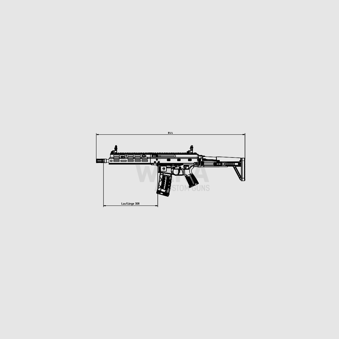 B&T fucile semiautomatico APC223 PRO con impugnatura lunga