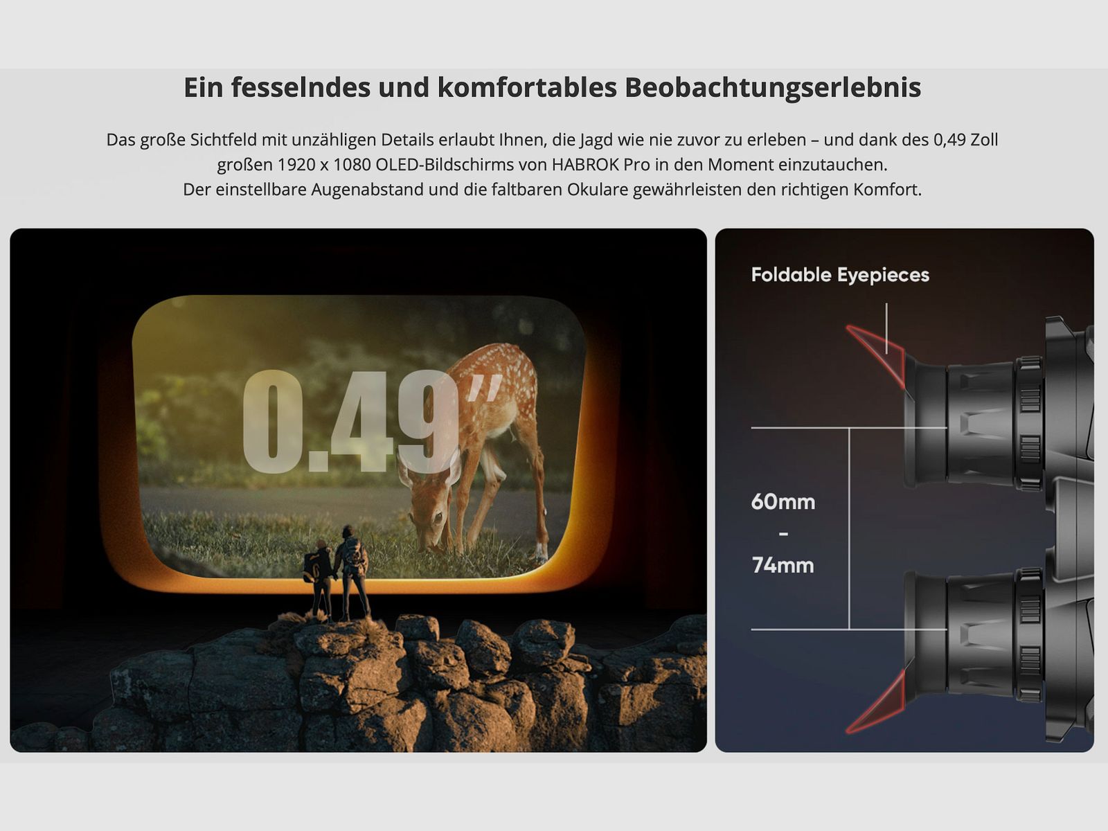 Hikmicro Binocular Habrok Pro HQ50LN Wärmebild Nachtsicht Digitalkamera 1920 × 1080 OLED