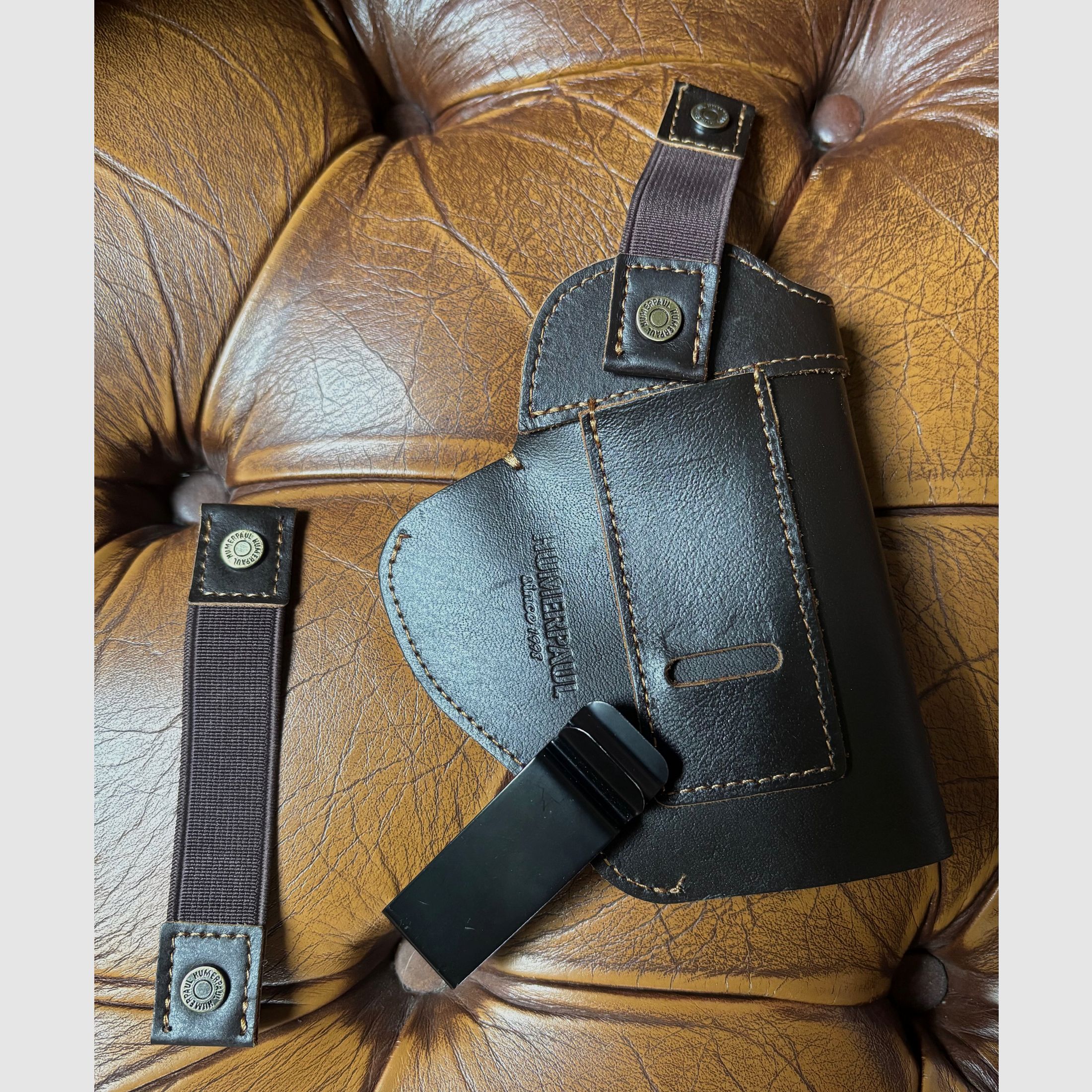 Holster aus echtem Leder mit Clip oder Schlaufen für links oder rechts