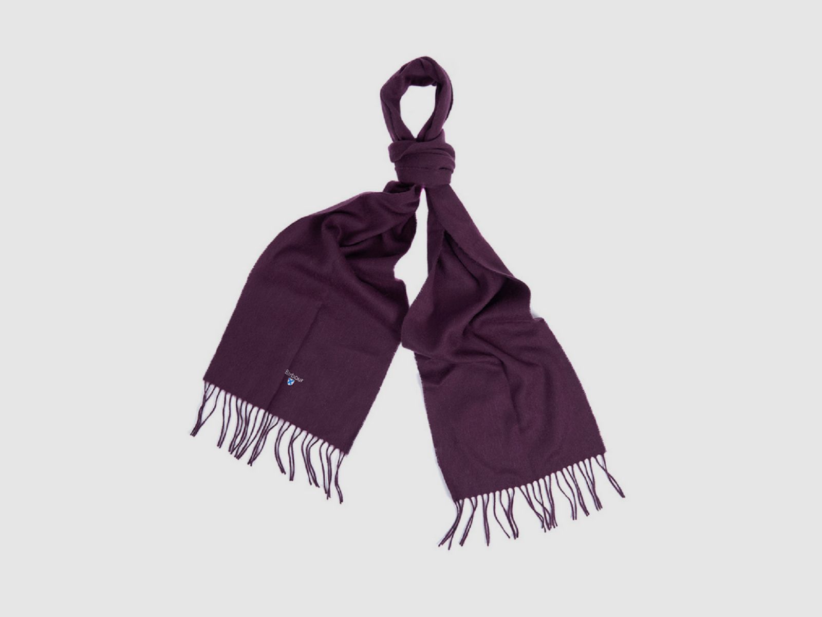 BARBOUR Plain Lammwolle Schal wine