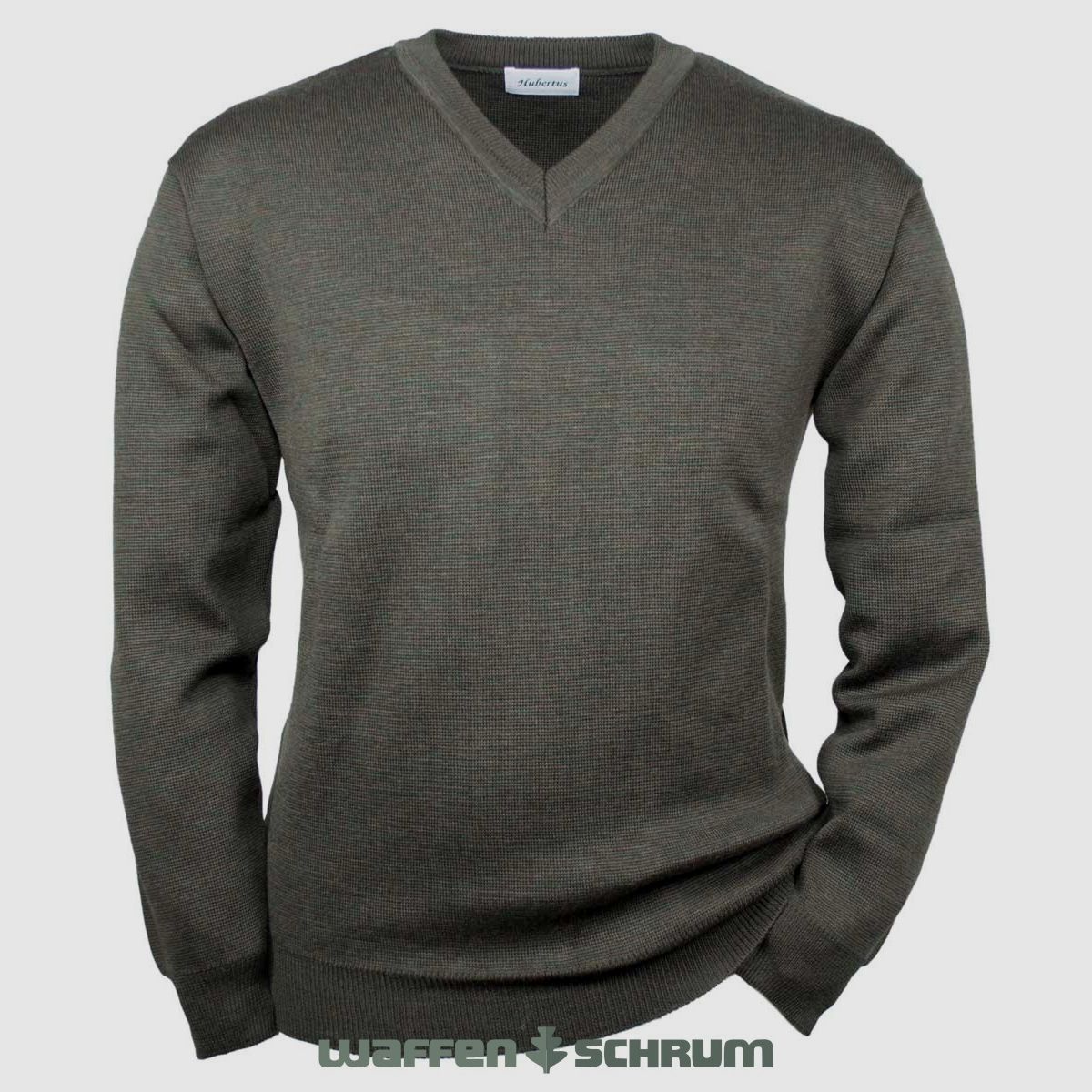 Hubertus Pullover V-Ausschnitt Oliv