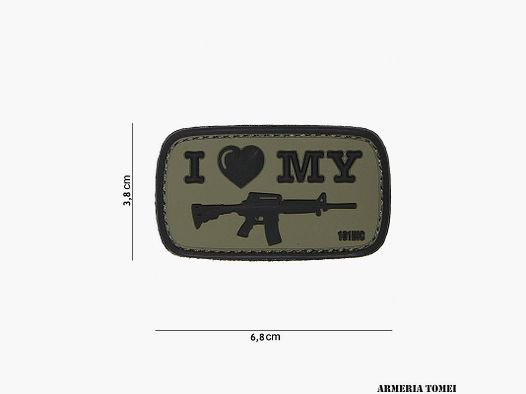 PATCH – 3D PVC I LOVE MY M4 GREEN #16057