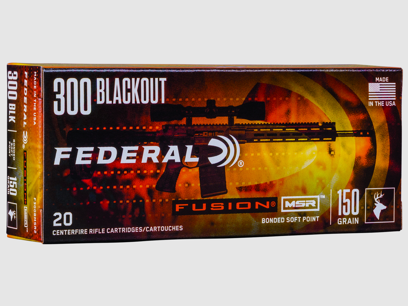 Federal Büchsenmunition .300 AAC Blackout 9,7g Fusion Soft Point MSR