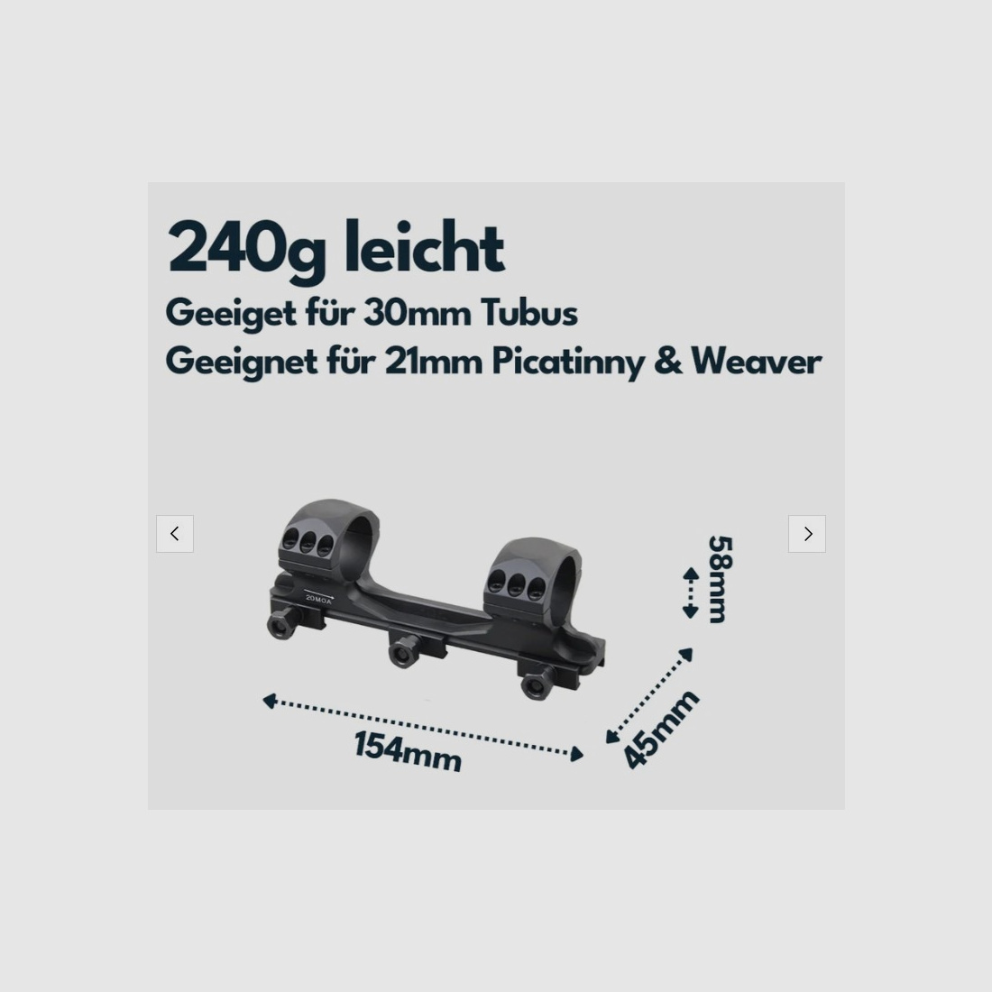 Vector Optics X-Accu Blockmontage, 30mm Tubus, 21mm Picatinny, h= 35mm