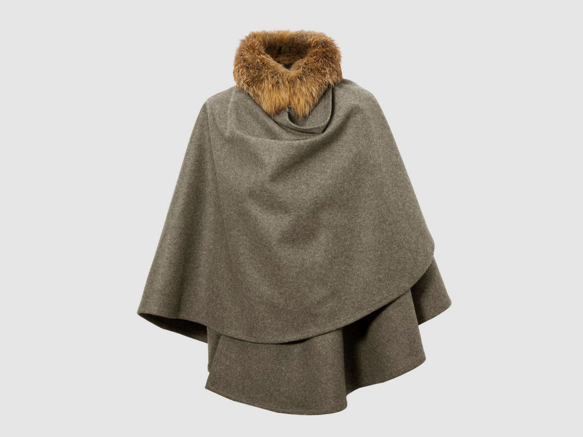 Loden cape "Forest Fairy", Stone Grey